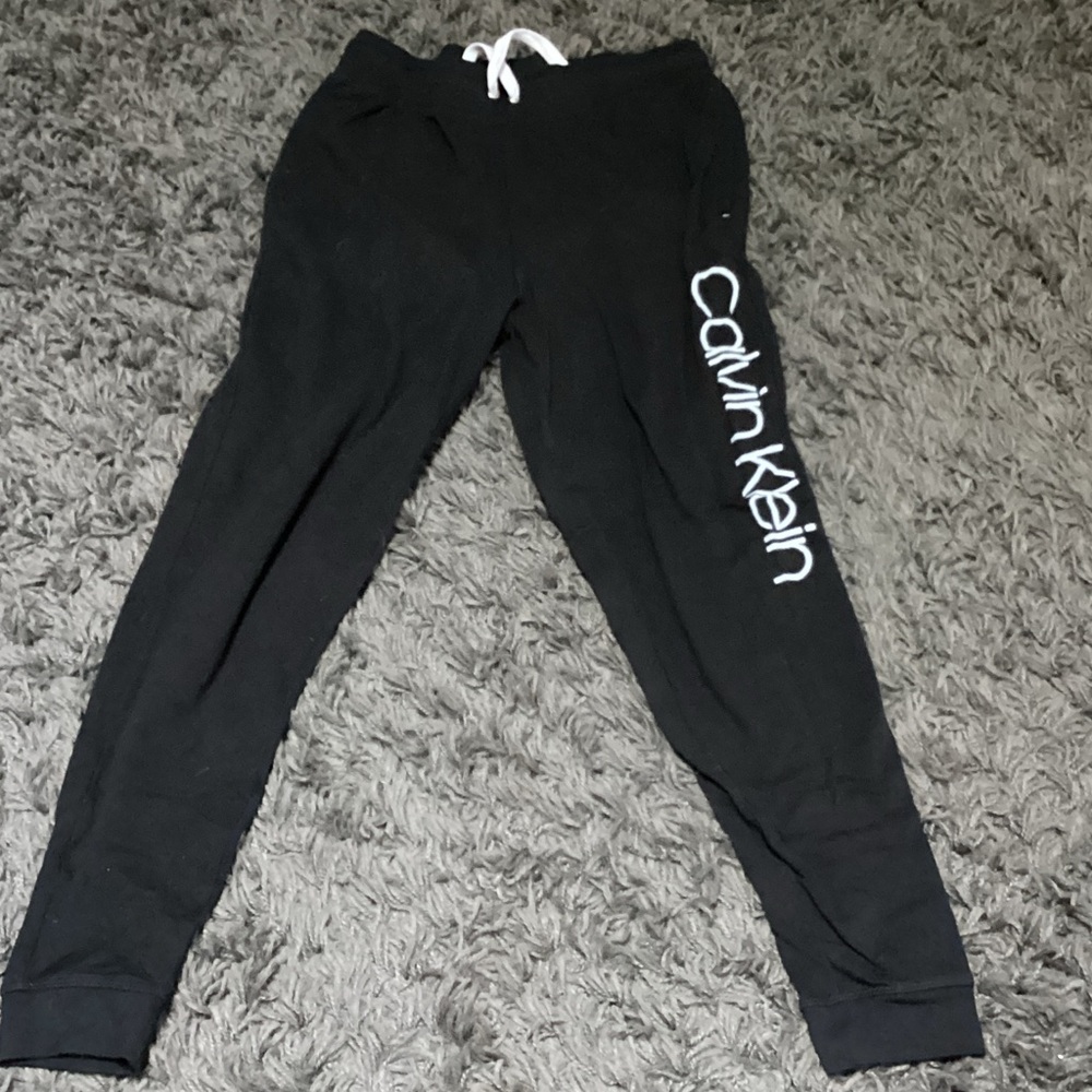 Calvin Klein Black Sweatpants jogger with White Logo
